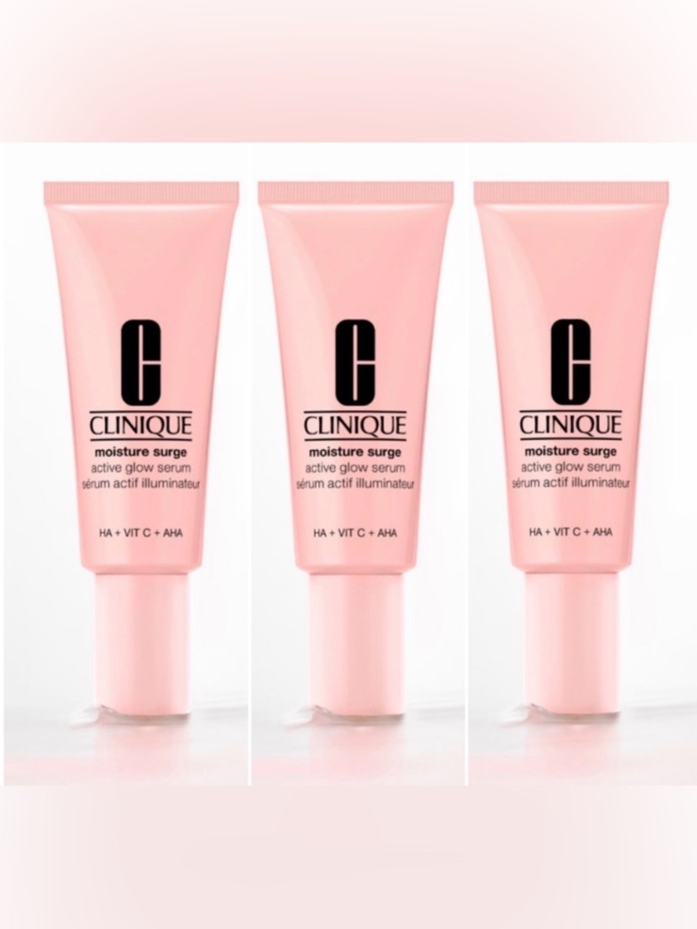 NEW 3x Clinique Moisture Surge Active Glow Serum w/ Hyaluronic Acid Travel Mini